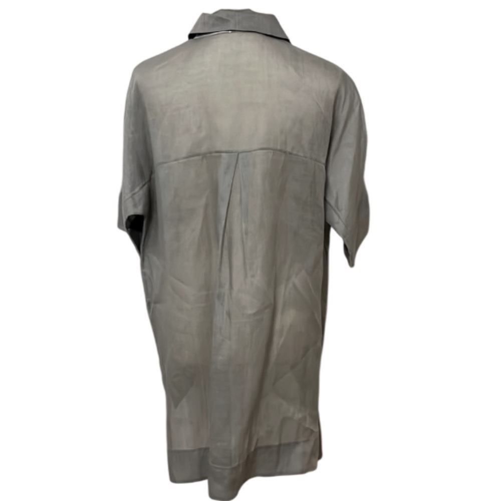 LAFAYETTE 148 New York Andra Semi Sheer Oversized Button Down Shirt- Size S - Picture 2 of 14